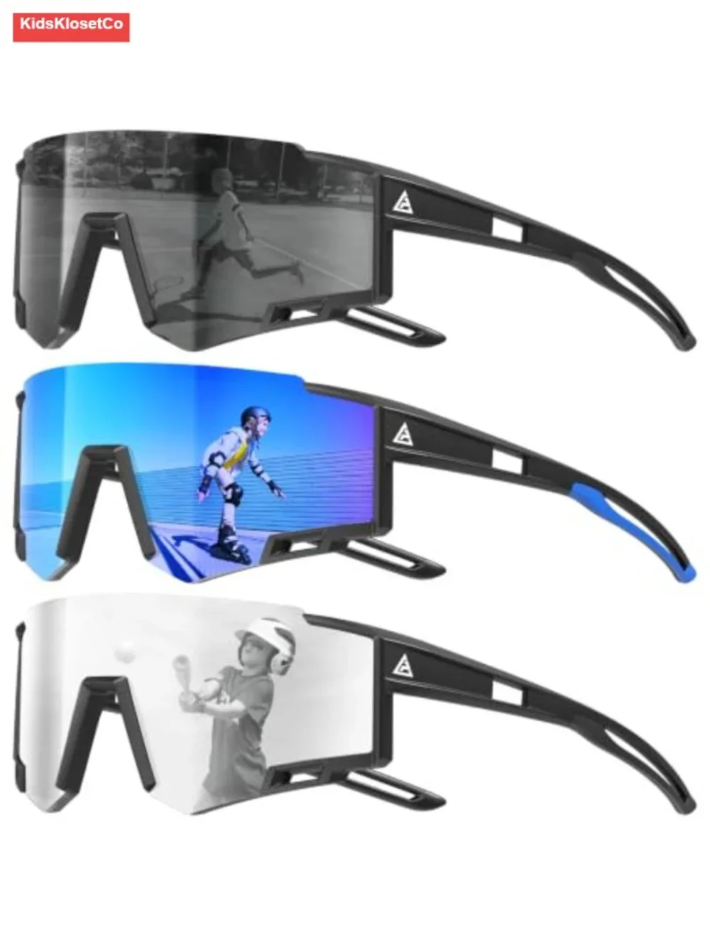Polarized Sports Sunglasses for Kids UV400 Protection Running Cycling Ages 6-14